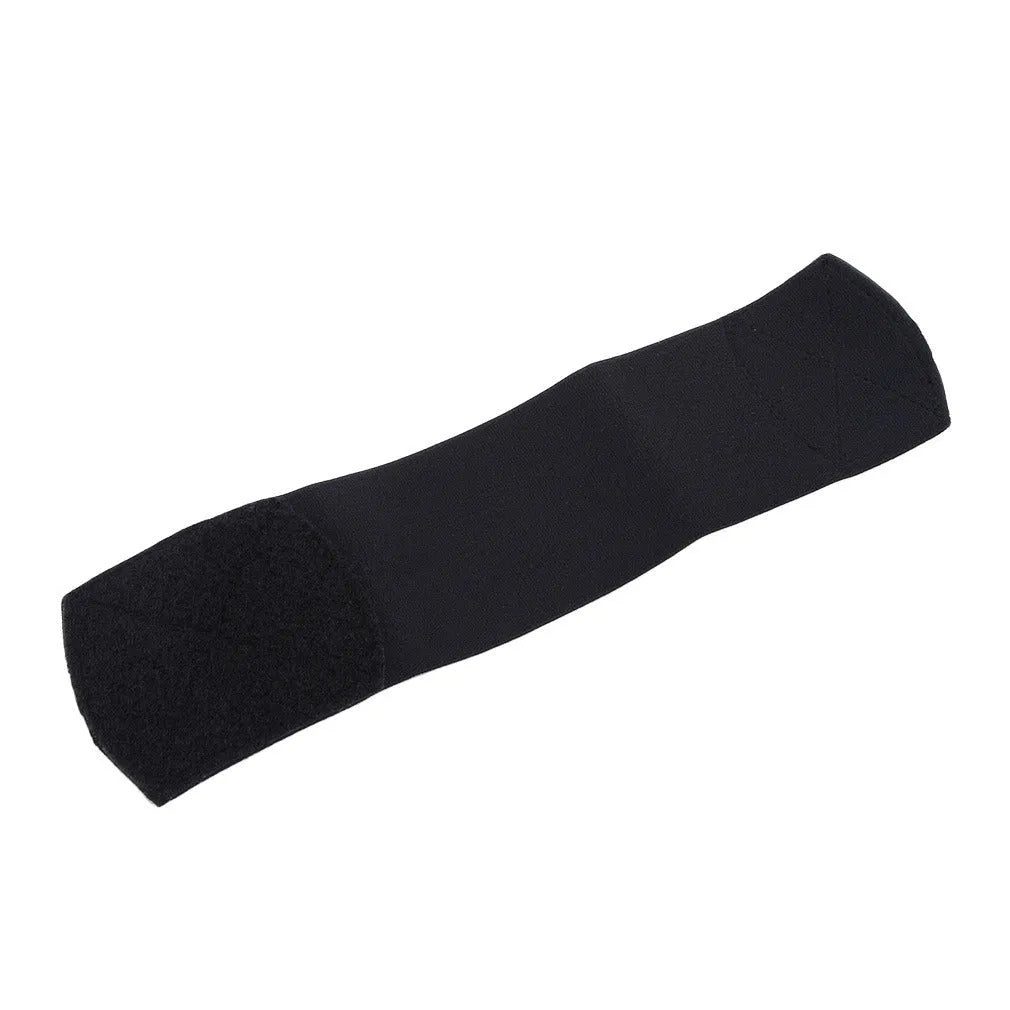Elastic rubber shin guard strap for football and sports in red, blue, black, white colours.