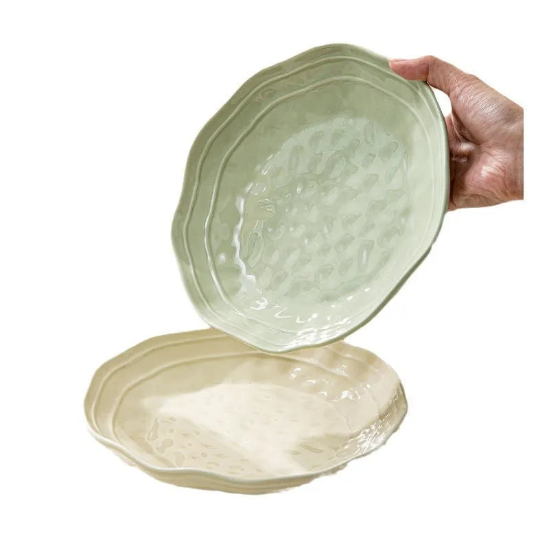 Seven-piece solid colour ceramic tableware set in a gift box, modern simple design.