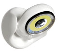 White Atomic Angel induction lamp with ABS plastic housing on a plain background.