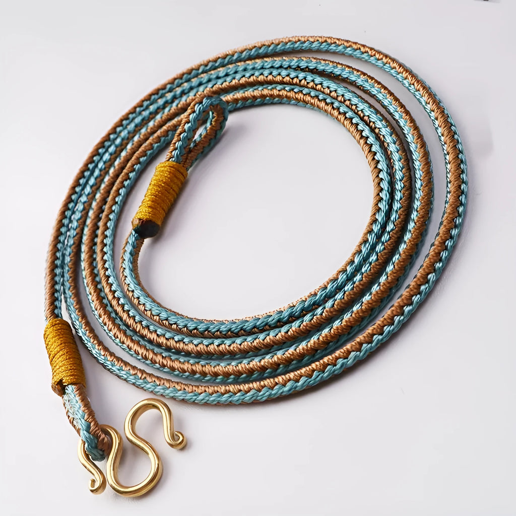 Thangka peace buckle necklace with imitation pearl pendant featuring mixed gem inlaid construction in gold colour