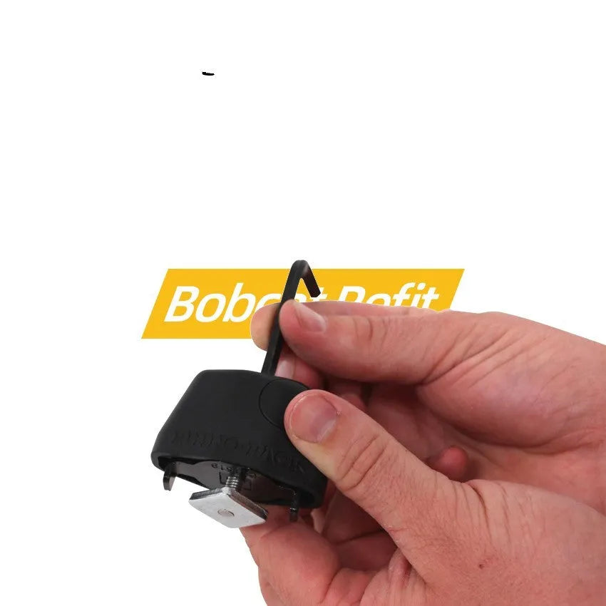 Plastic-sheathed steel cable lock for securing equipment on a vehicle roof platform without drilling.
