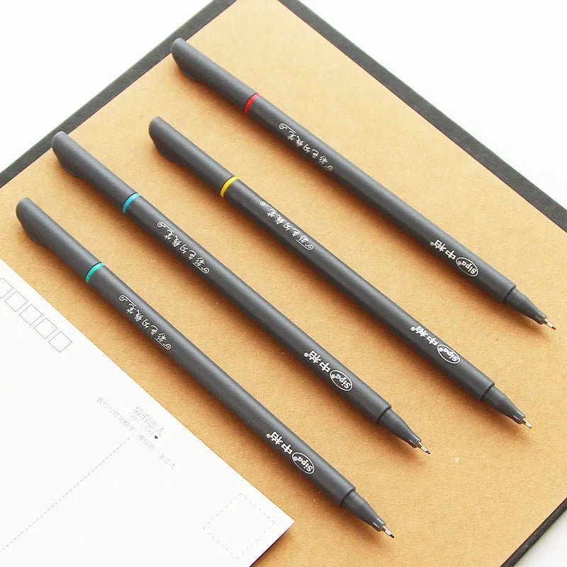 Pack of 10 hook line pens with 0.38mm tips for technical drawing and drafting