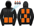 Men's hooded heating sweater black zone 5 cardigan with zipper pockets slim fit long sleeve