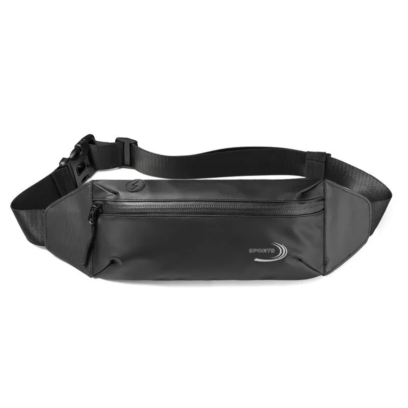 Men's solid colour waterproof polyester sports waist bag shown in grey.