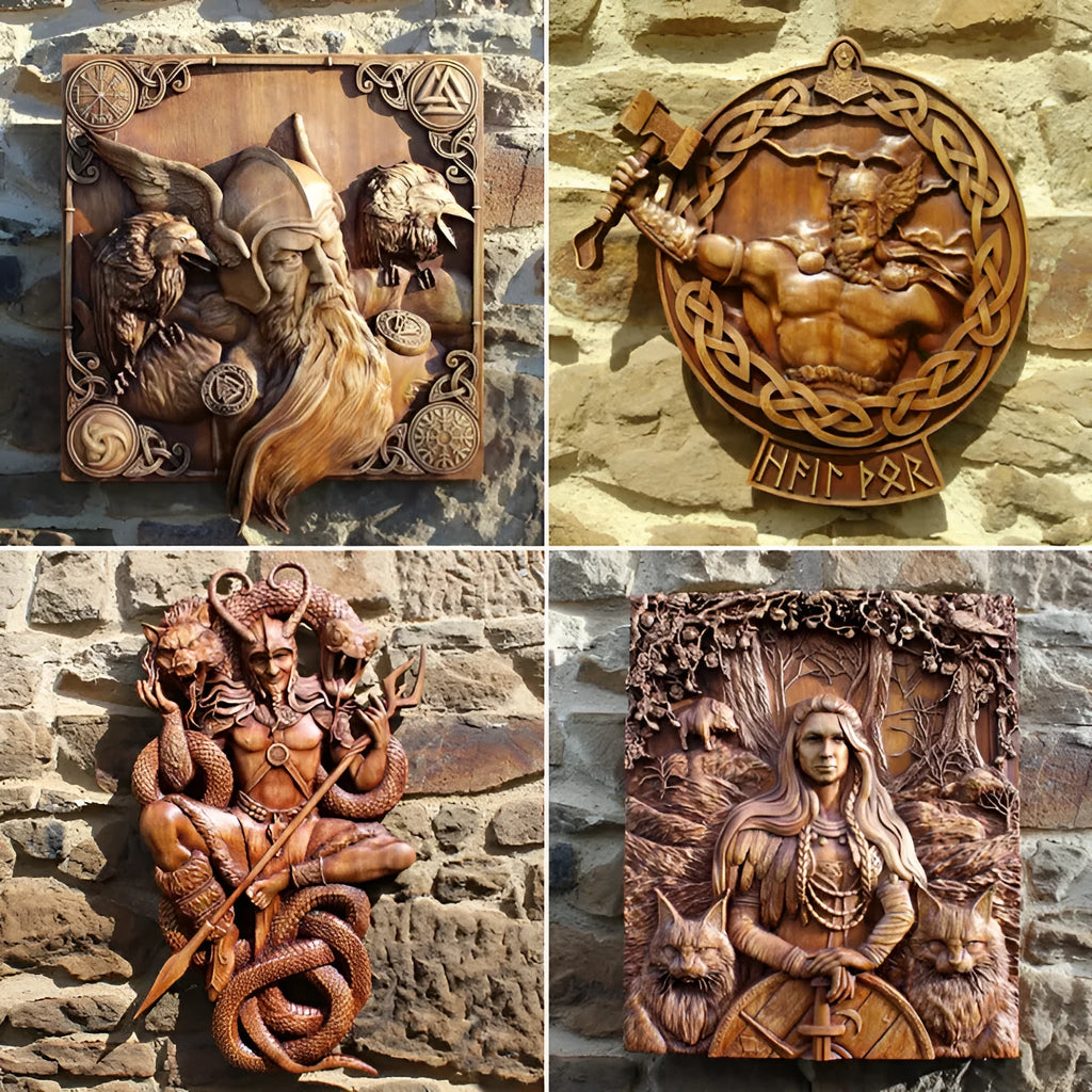 Icon Home acrylic wall hanging depicting Norse mythology character in American style