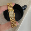 Women's stainless steel bracelet watch with 15mm dial and butterfly clasp in silver and gold colour options