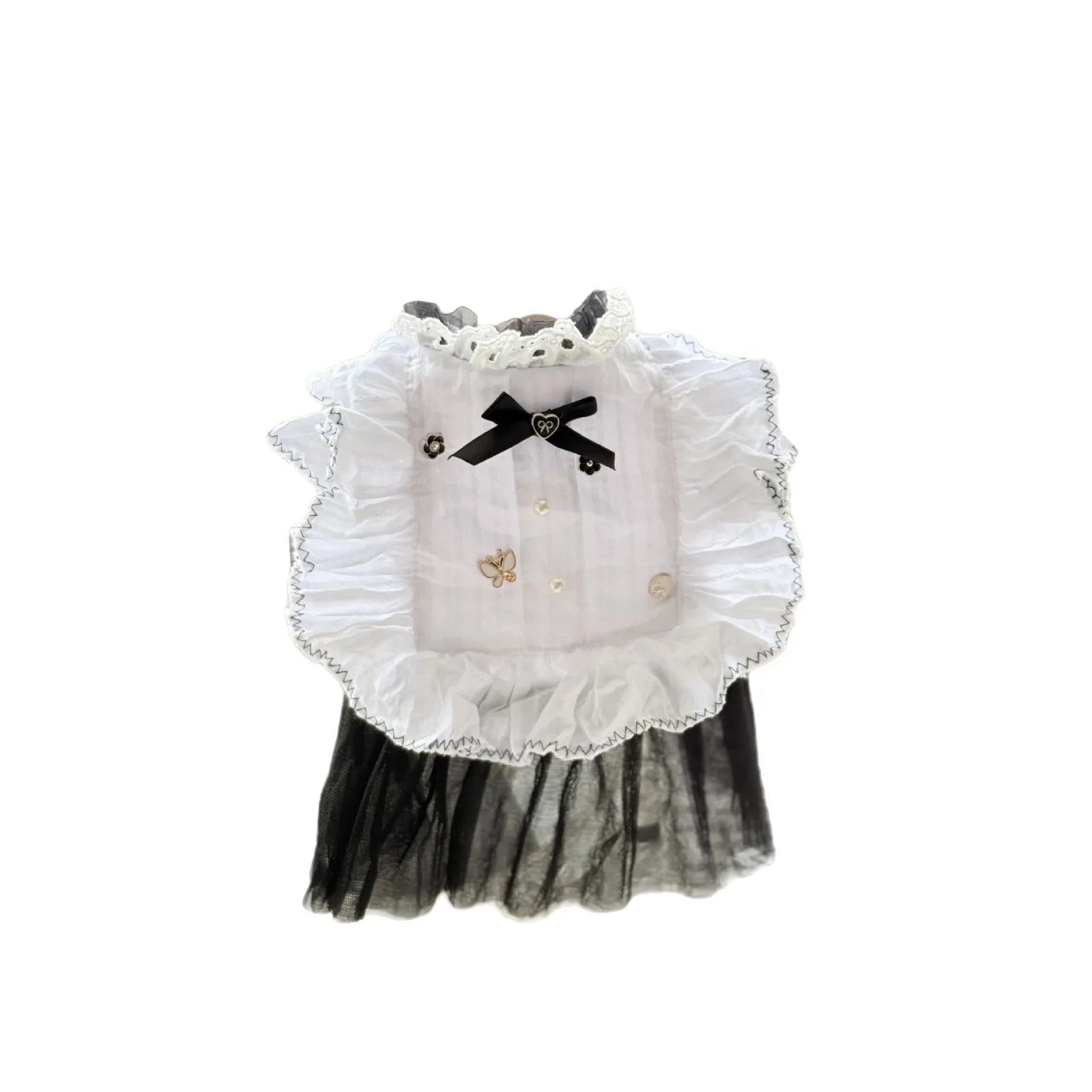 White polyester Waltz gauze skirt dog clothing with yarn detailing in princess style
