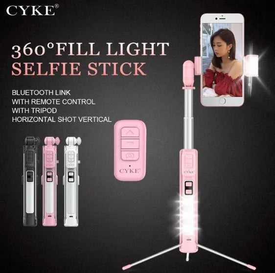 Pocket Video Studio all-in-one kit with ring light and smartphone holder in black, white, and pink colour options
