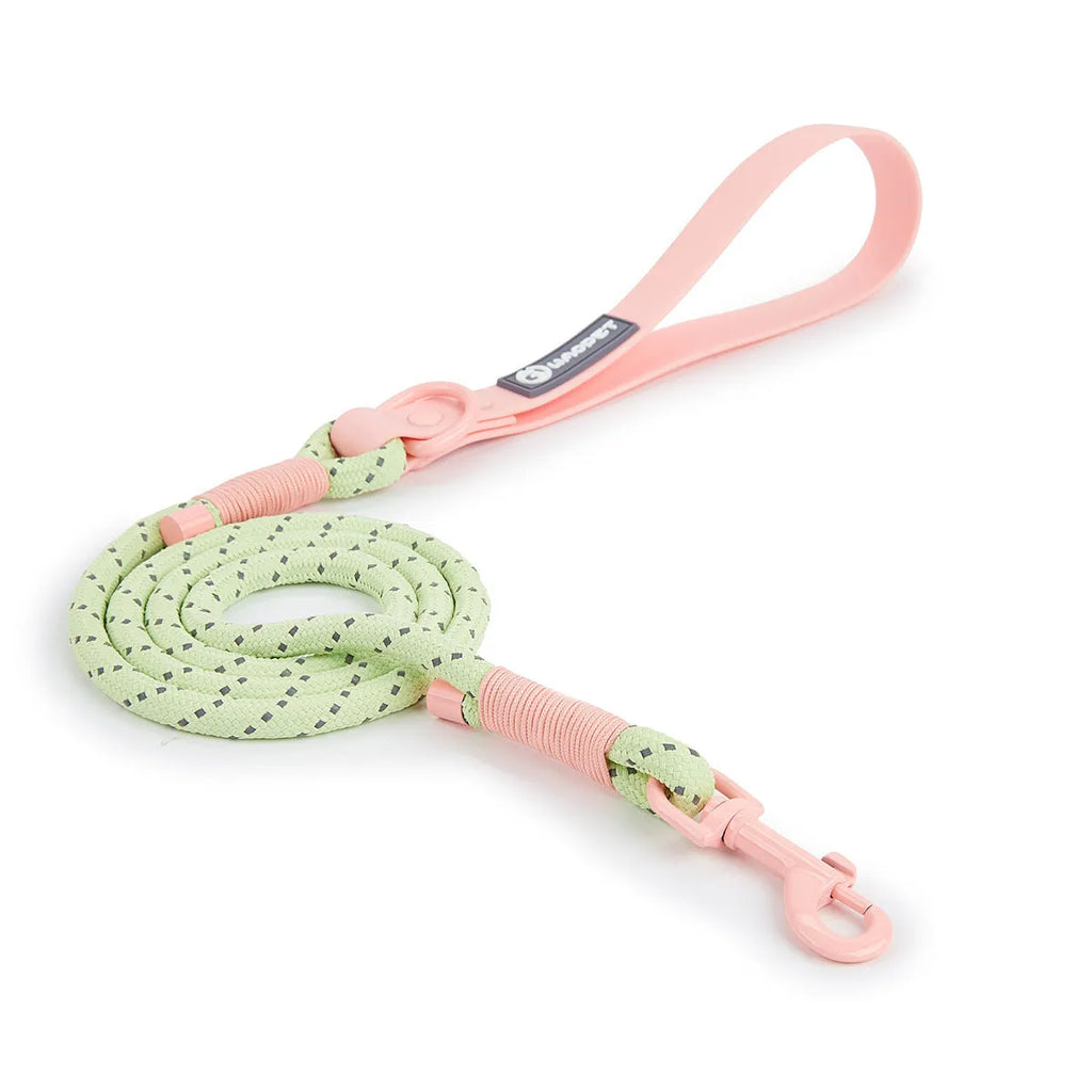 Solid colour PVC dog leash hand holding rope in dark red purple yellow and taoyao green options