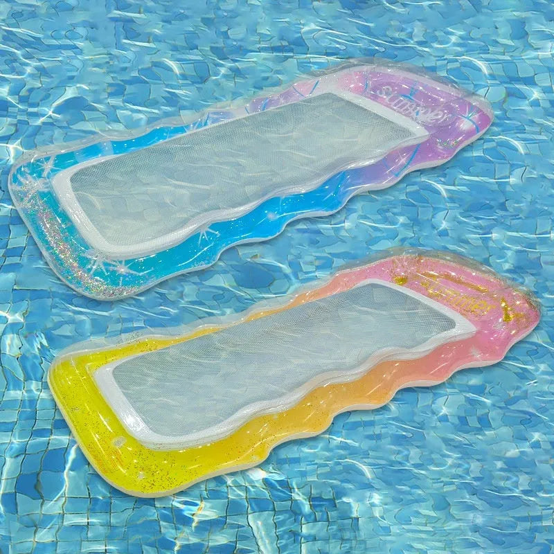 PVC inflatable floating row pool float in a choice of colours and designs including watermelon and flamingo.