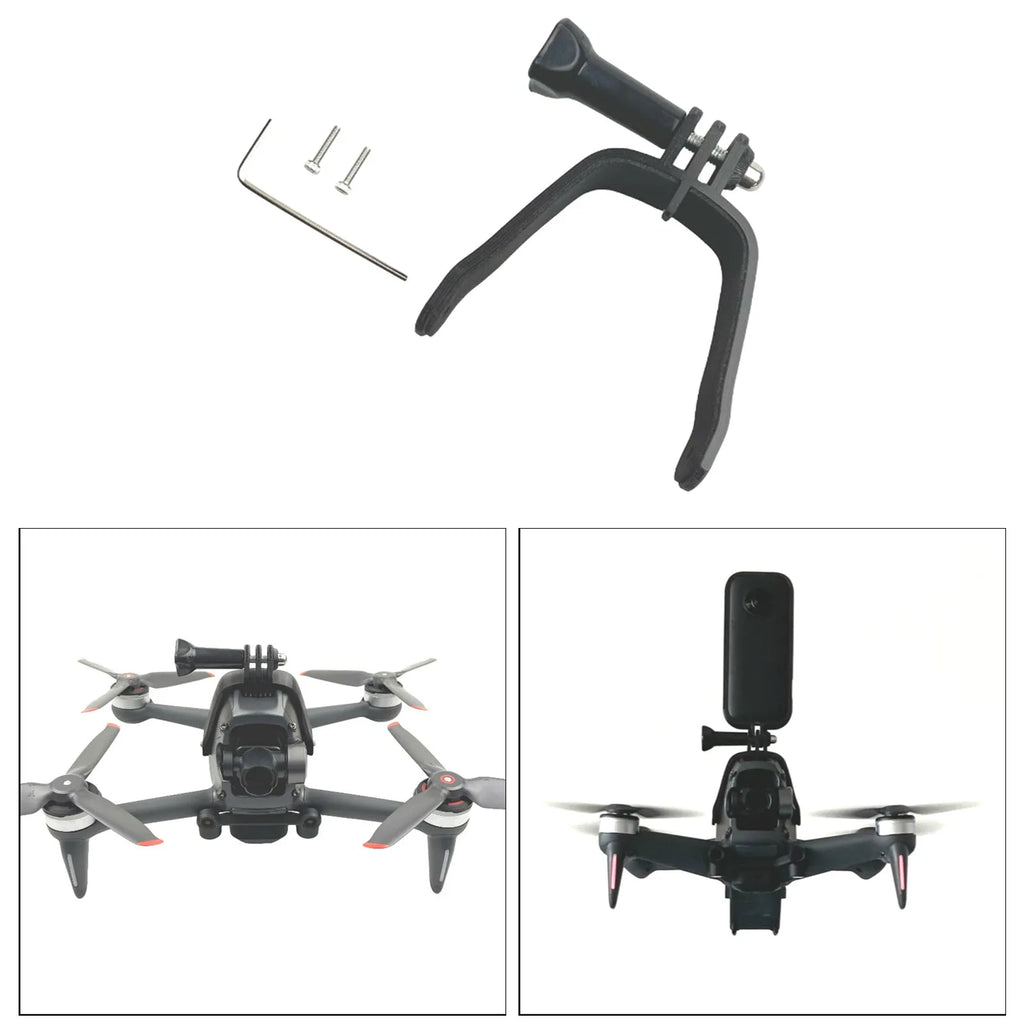 3D printed FPV drone expansion bracket for GoPro-compatible action cameras with soft sponge contact protection