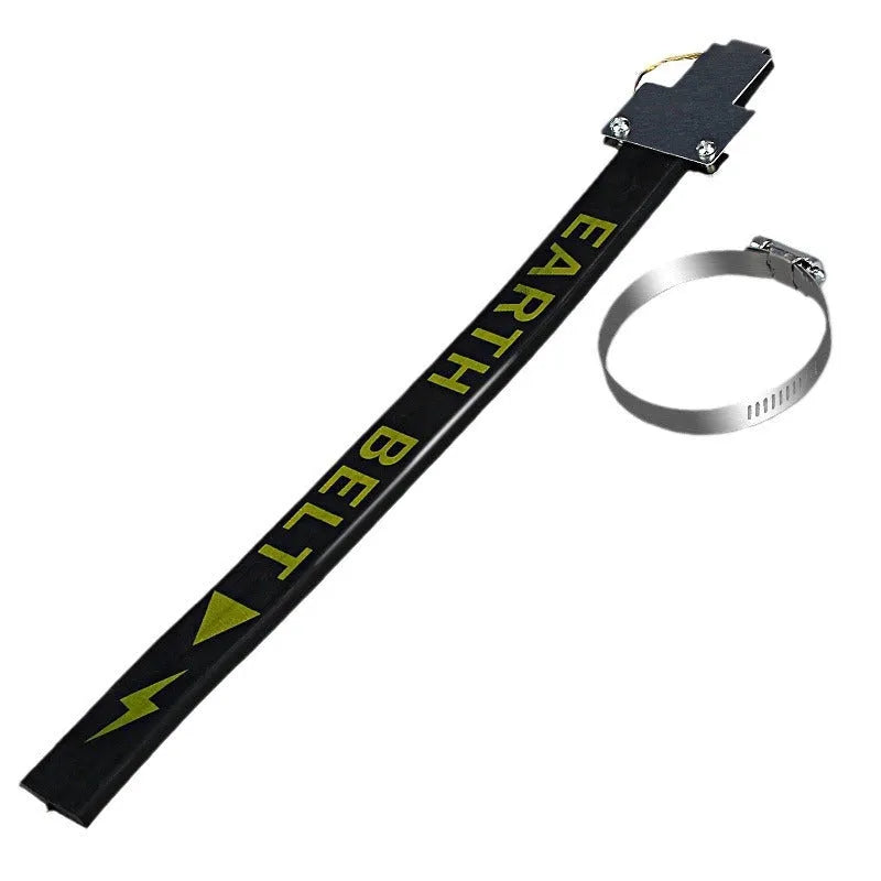 Black rubber-coated car electrostatic grounding chain with copper core, 370mm long