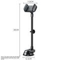 Black universal rotating car mobile phone bracket with metal construction and double supercharged clamp