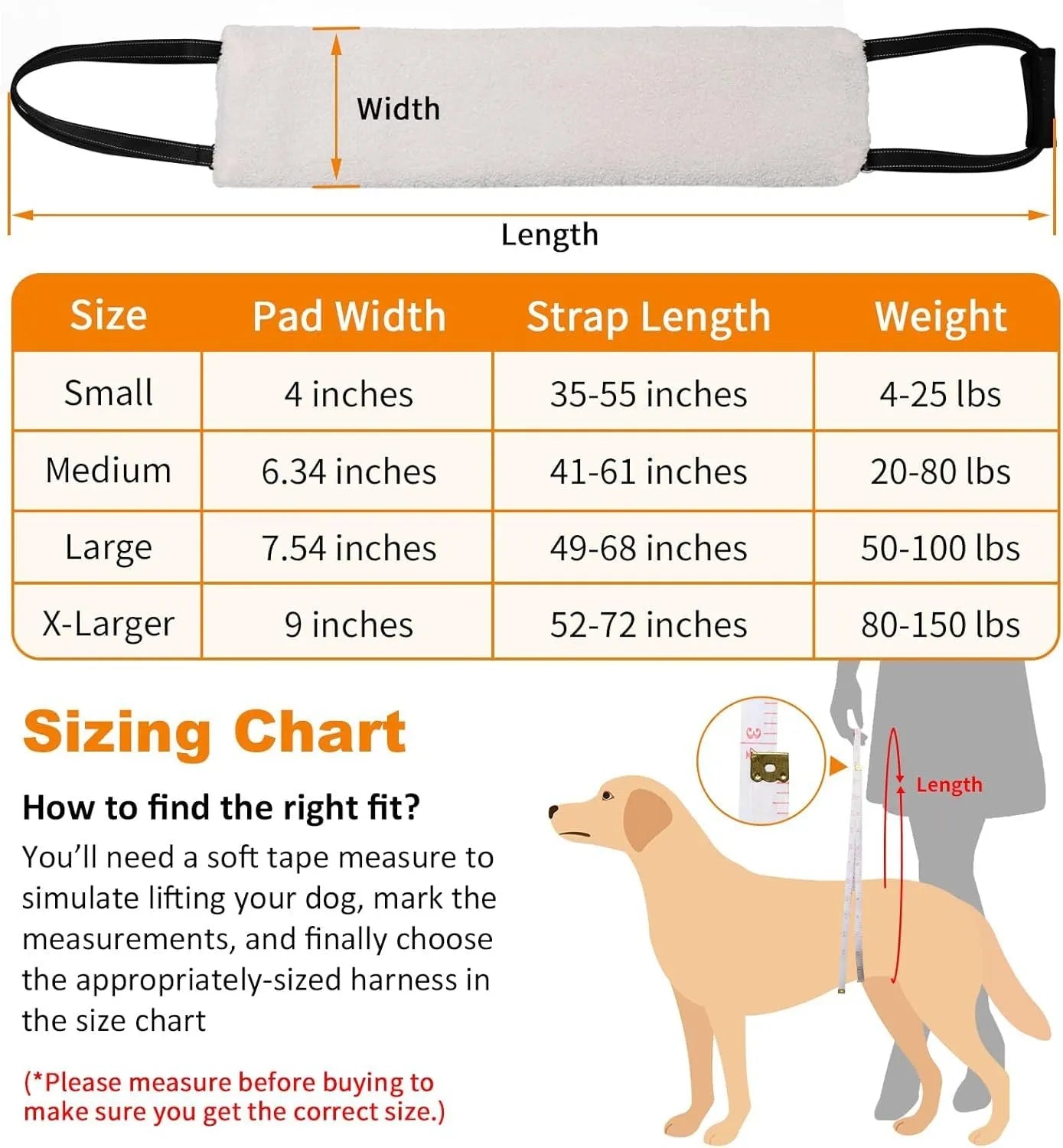 Adjustable dog sling supporting hind legs and buttocks with reflective straps and soft liner.