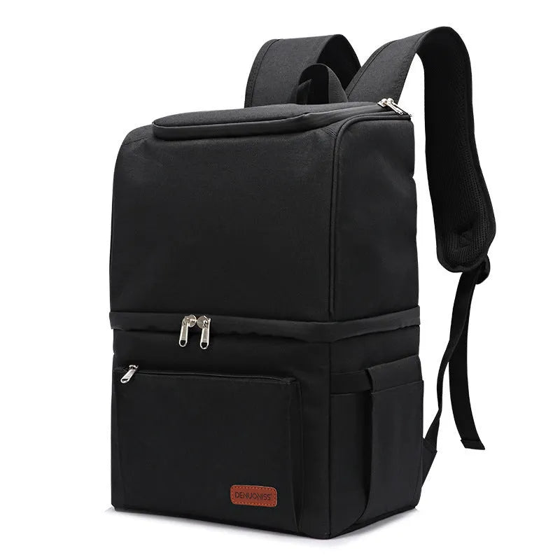 Double layer insulated waterproof picnic backpack with shoulder straps in multiple colour options