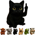 Resin animal middle finger doll in cat, dog, elephant, frog, Highland cattle, mouse, or turtle style.
