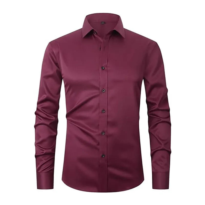 Men's stretch long sleeve work shirt in polyester shown in a choice of colours