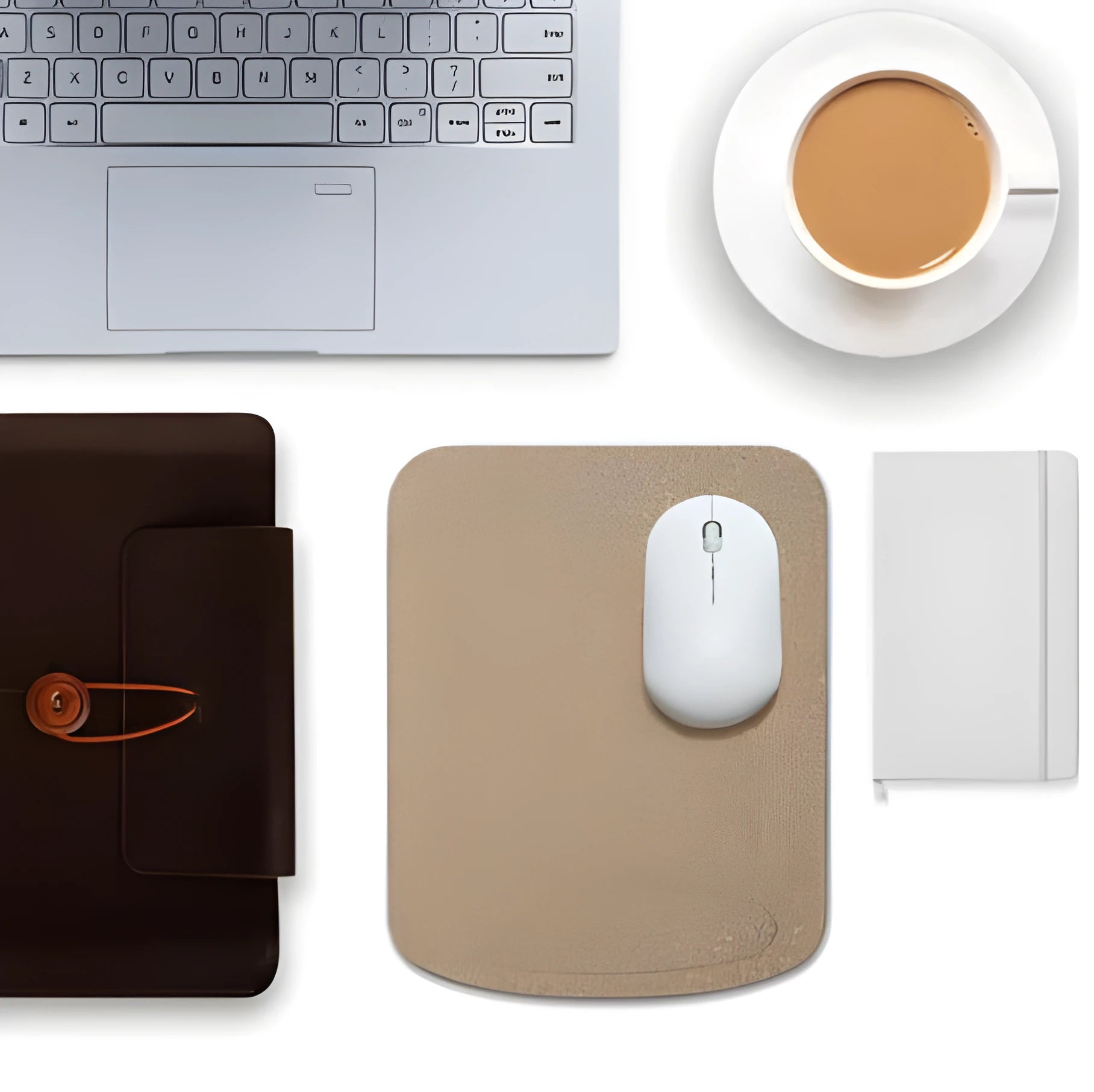 Acorn Natural Cork Wrist Mouse Pad in carbonised finish with visible wrist support, 210x265mm