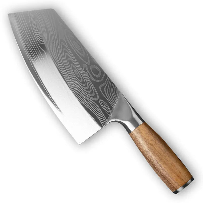 Stainless steel kitchen knife with a 320mm blade forged from 40cr13 steel.