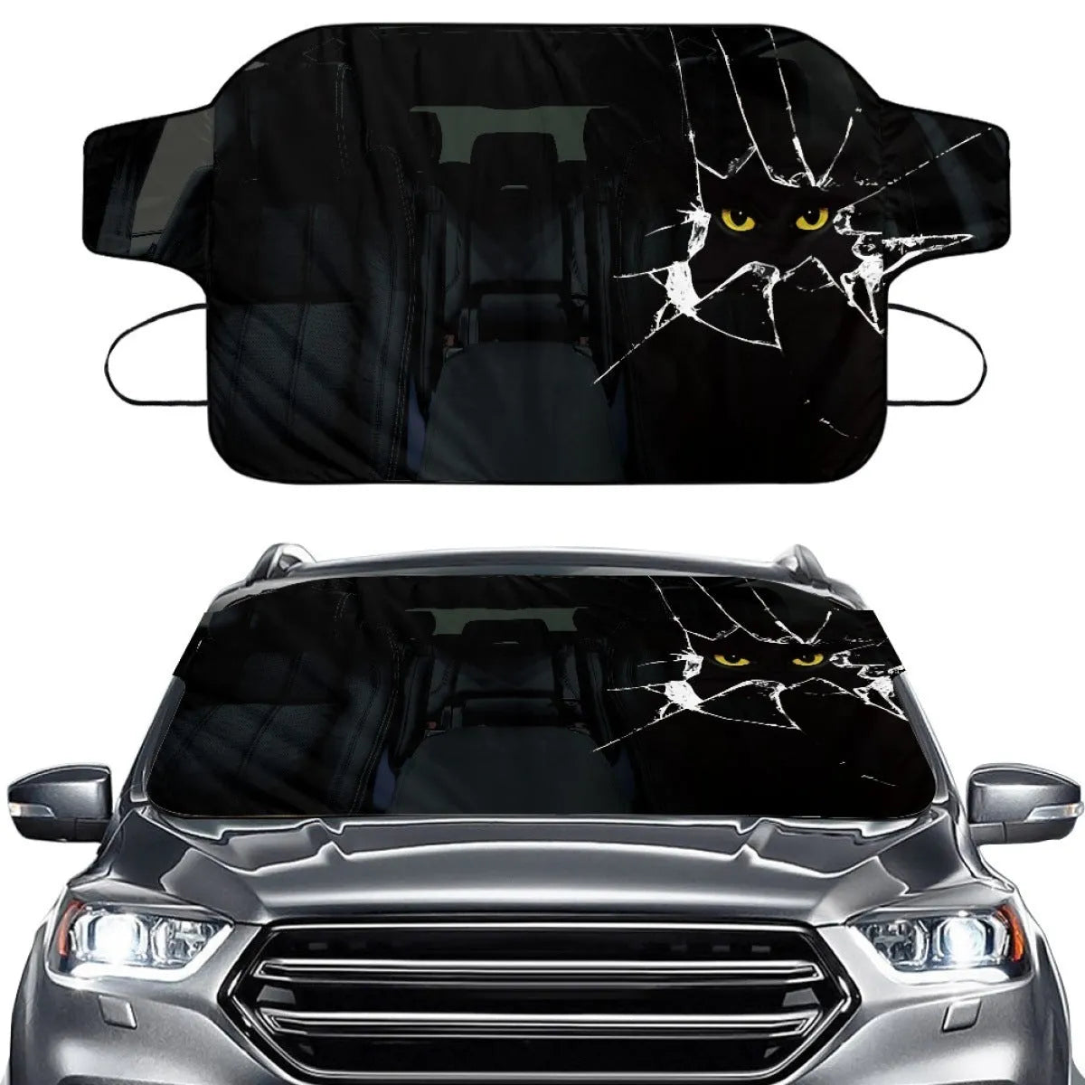 Car snow protection front gear cover made from aluminium film foam polyester fabric