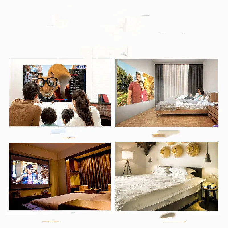 Yellow Z6 projector with WIFI Android system front projection LED lens 1024x600 resolution