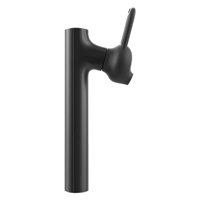 Compact wireless Bluetooth headset in Black, 5.6 cm long, with earpiece and charging port visible