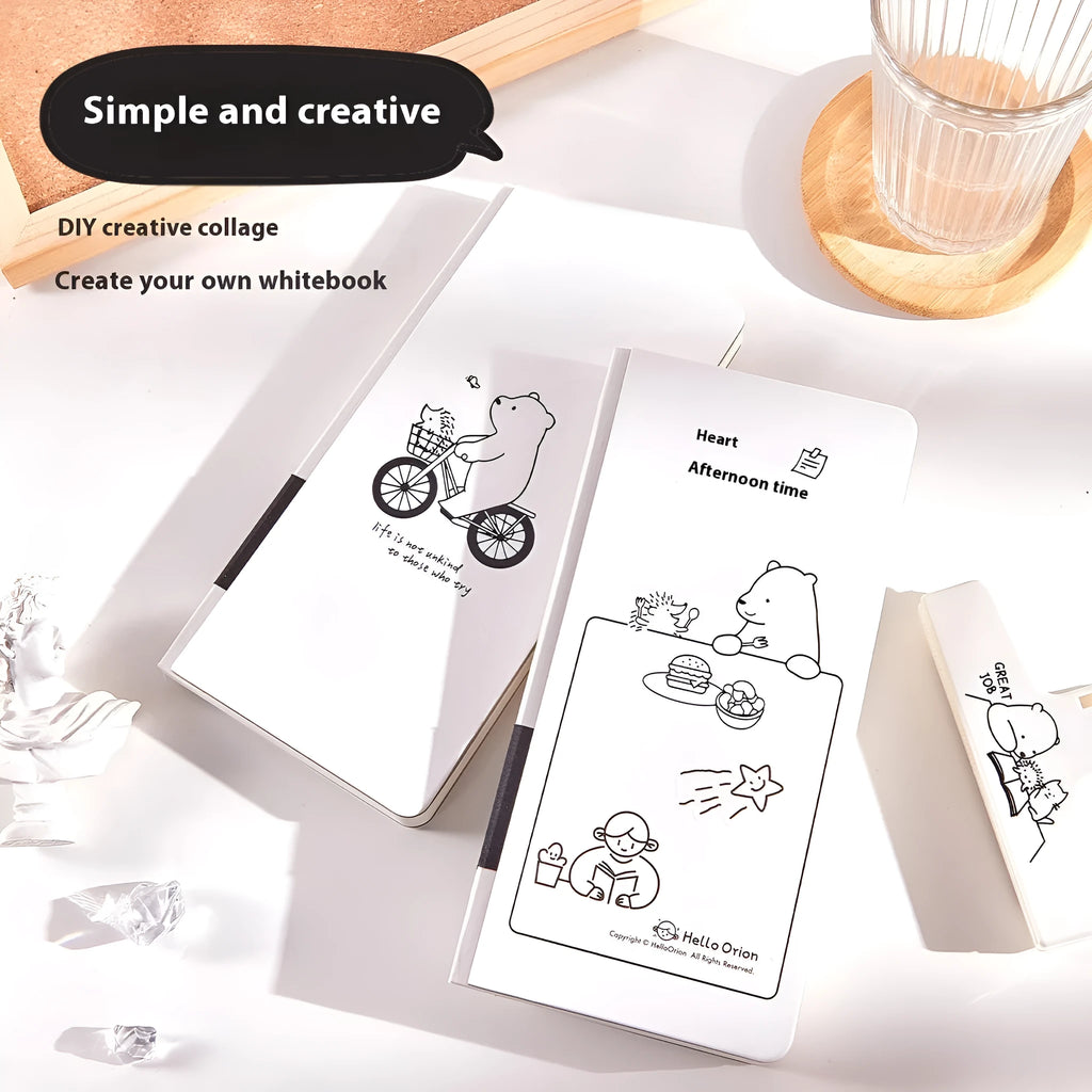 Paper mesh notebook with plaid pages and decorative stickers in A6 9x14cm size