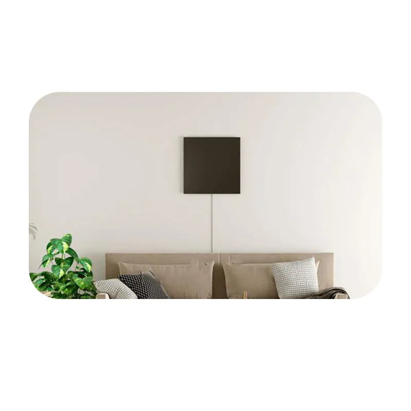 Black aluminium LED wall light 20cm square with RGB and warm light modes