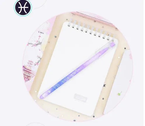 12 quick-drying gel pens with constellation designs in a plastic box