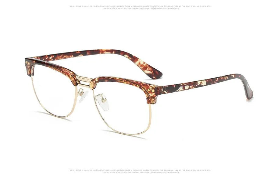 TR90 anti-blue light glasses, unisex vintage full frame, bright black colour option, non-prescription blue-light filtering lenses on a plain background