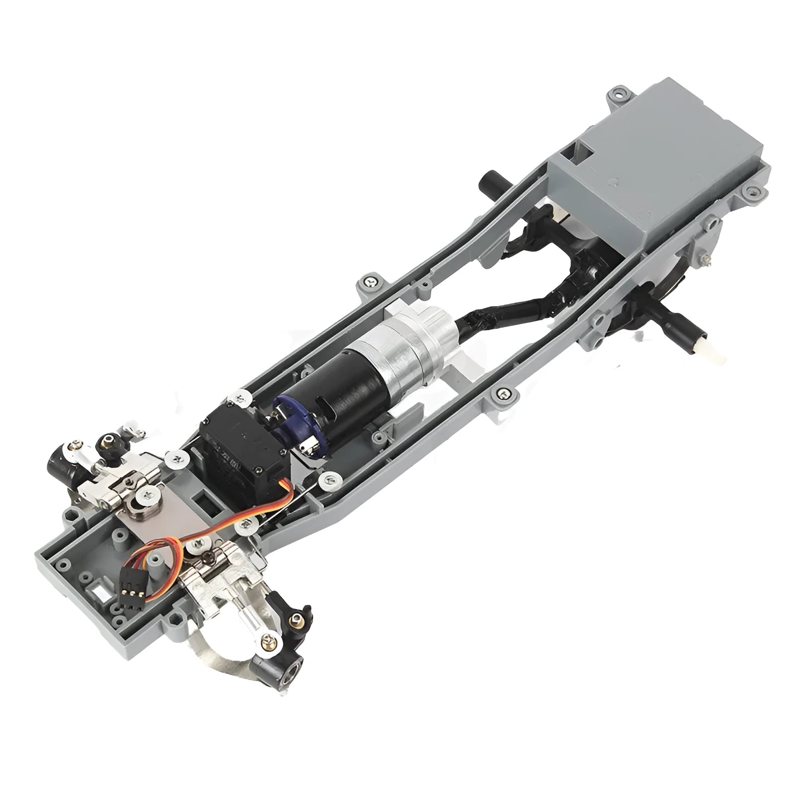 R636S silver D12 full metal gearbox for RC car modification with alloy construction and large torque output