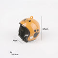 Small plastic pet helmet with elastic straps for chickens and birds.