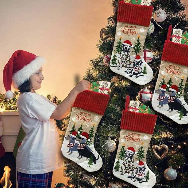Large cloth Christmas tree pendant ornament in pastoral or American style, measuring 46cm by 28cm.