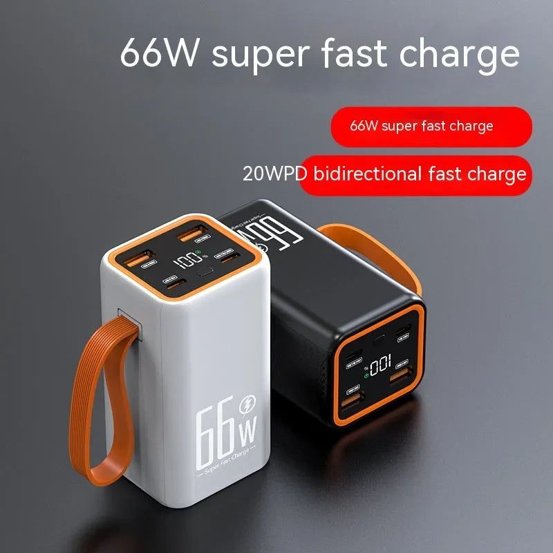 Black or white 20000 mAh fast charge power bank with creative design