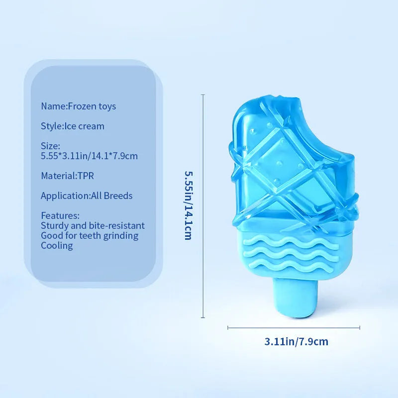 Dog cooling popsicle toy set with water-filled ice sticks including pacifier, popsicle and ring designs