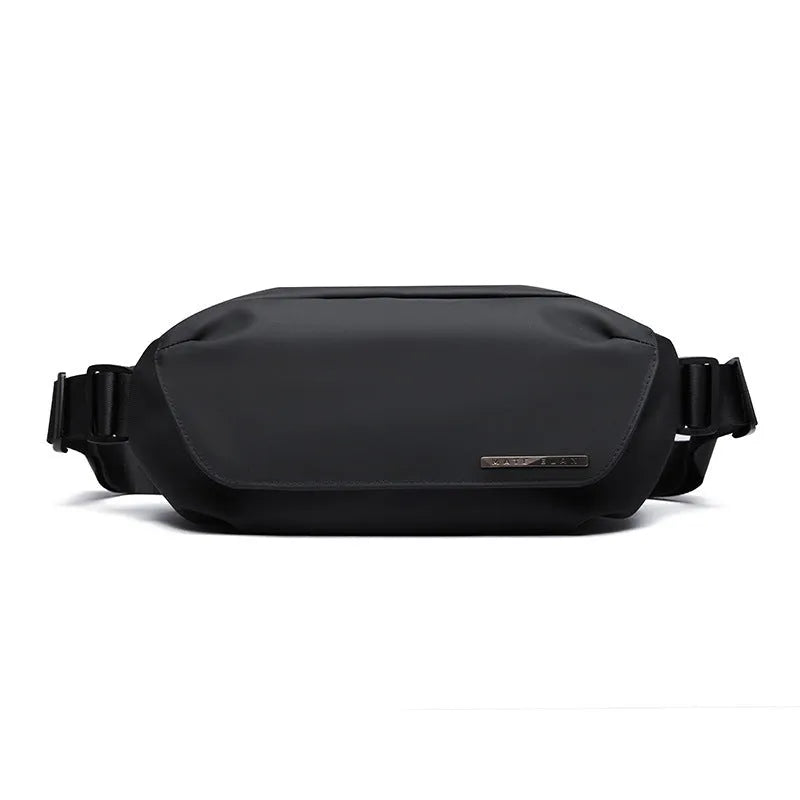 Men's black Oxford cloth messenger bag with one-shoulder riding design for daily use
