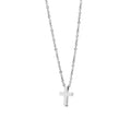 Classic titanium steel cross pendant necklace on O-ring chain in gold colour finish, adjustable 41-50cm