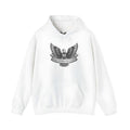 Solid colour cotton blend pullover hoodie with long sleeves and hood shown in white