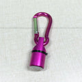 LED pet light in silver with copper alloy body showing 60mm length and 12mm width on a dog collar