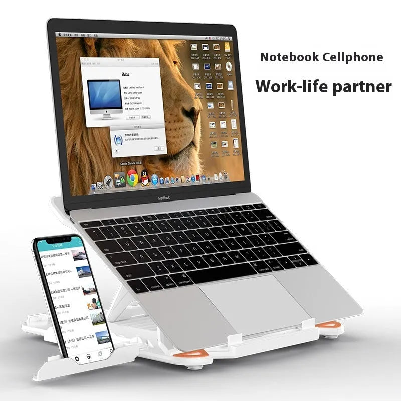 Black ABS plastic laptop bracket stand showing 22mm clearance height and 300mm width