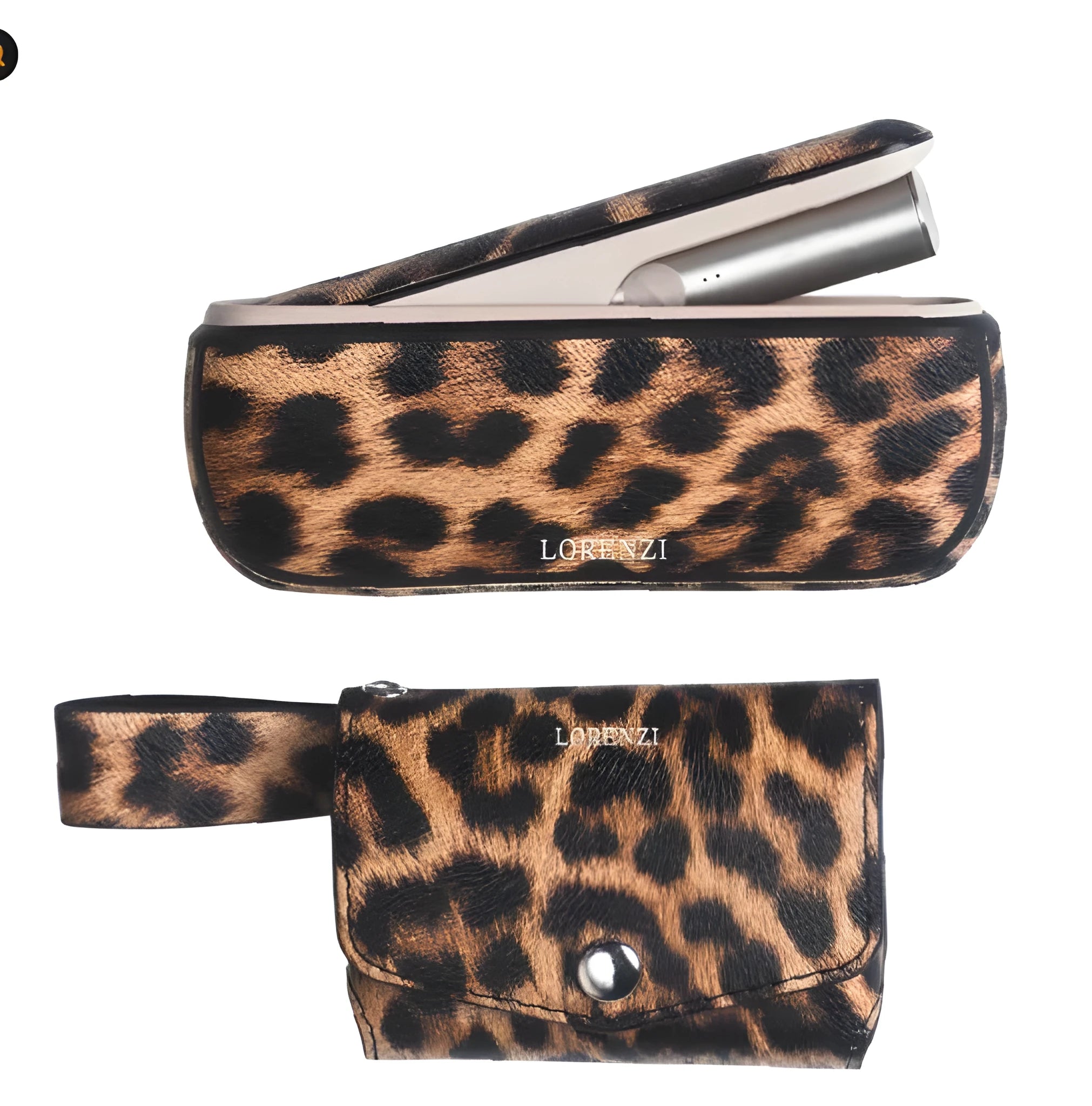 Light luxury protective storage bag with adjustable shoulder strap in leopard print or yellow
