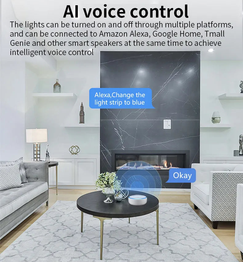Small smart LED spotlight with GU10 base for voice-controlled RGBCCT lighting