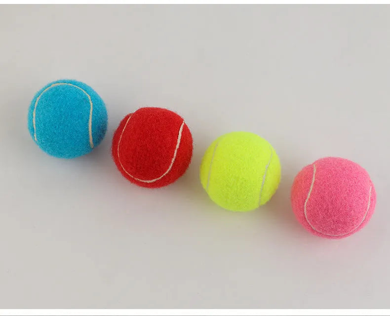 6.3cm multi-colour rubber dog tennis balls for bite-resistant chewing play