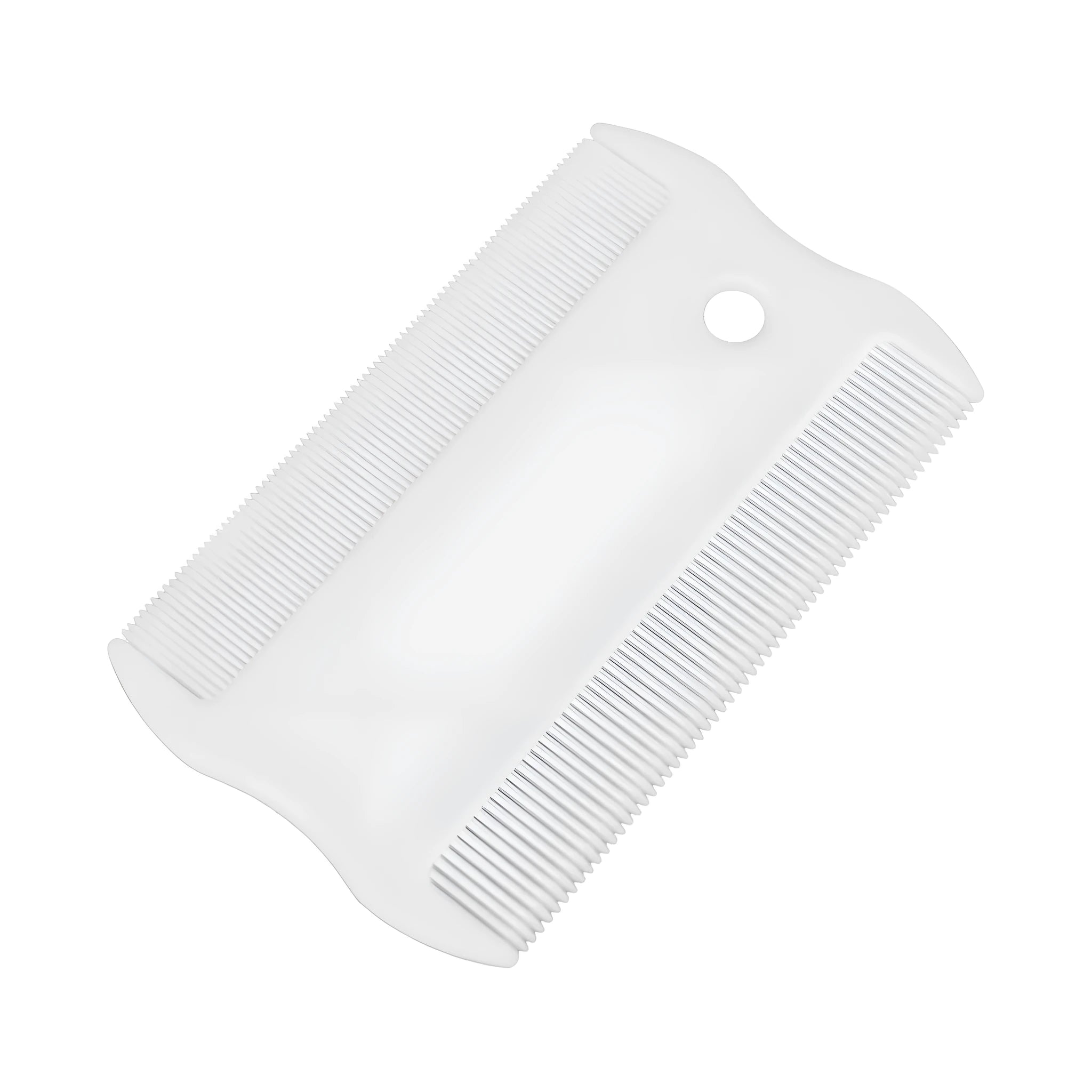 Double-sided plastic flea comb for pets with dense teeth measuring 0.85cm by 5cm