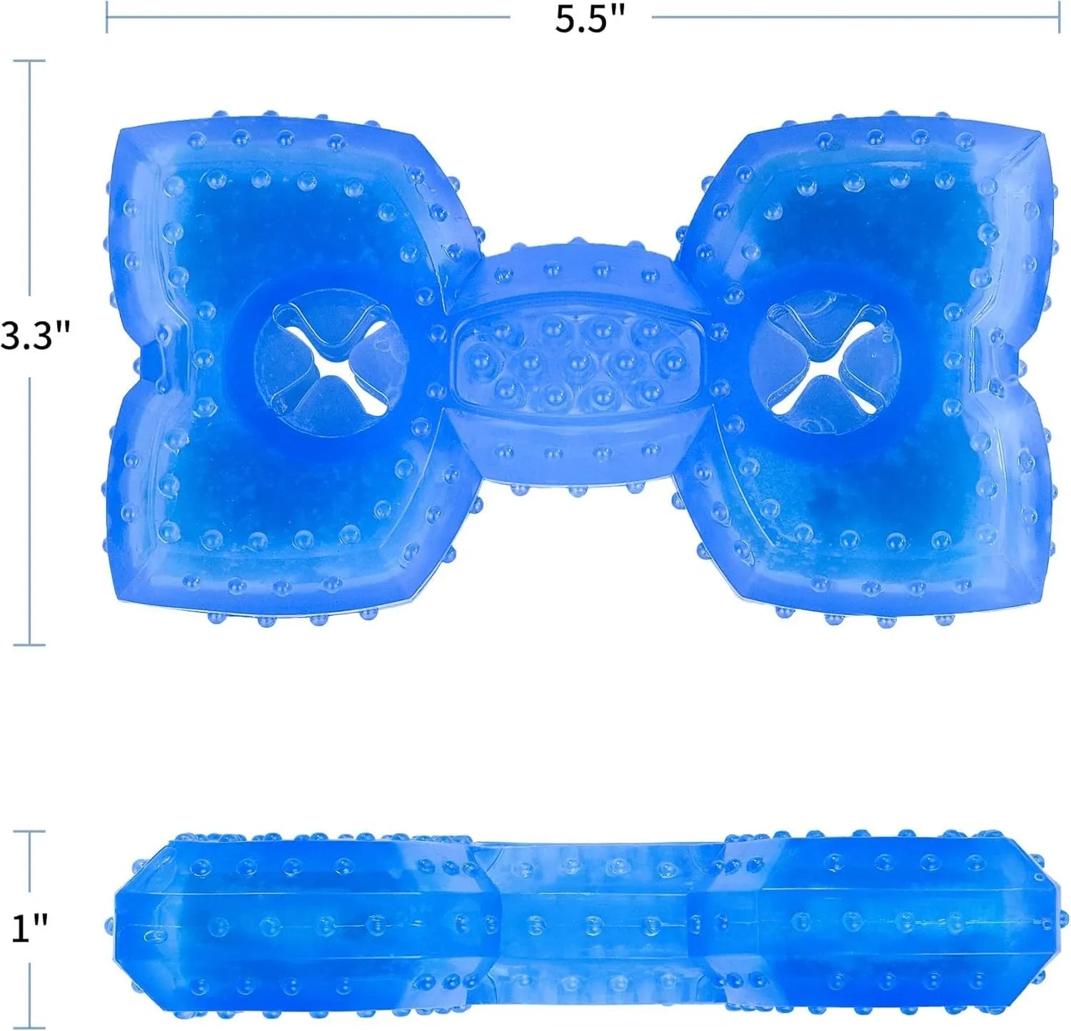 Freezable dog teething chew toy with non-toxic materials and purified water cooling