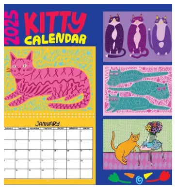 Cat-themed 2024 and 2025 wall calendar planner with monthly pages for home or office