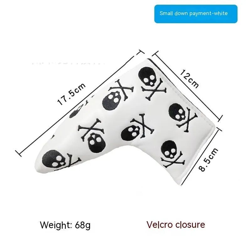 Golf straight bar putter sleeve in various designs including four-leaf clover, smiley face, and animal styles.