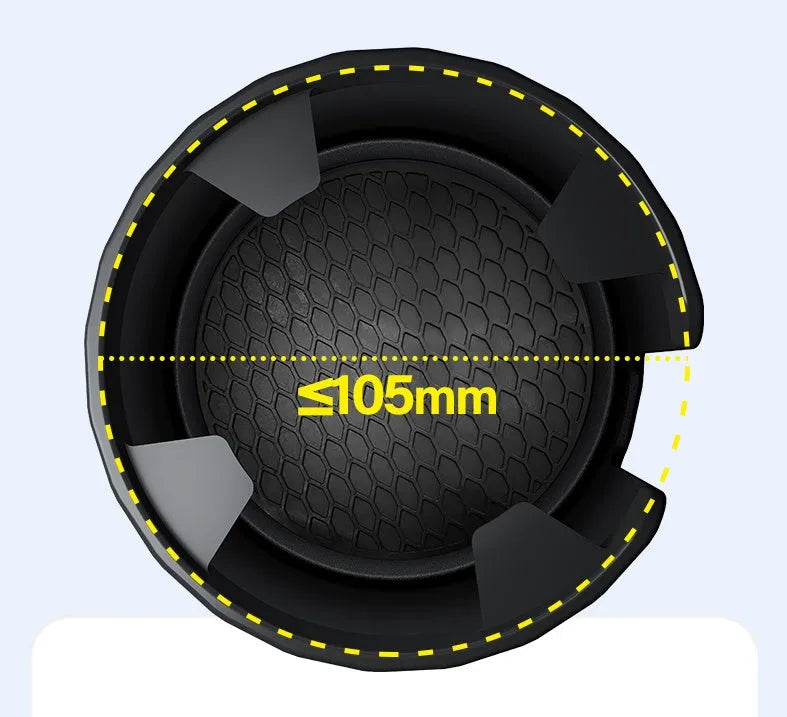 Matte black adjustable car cup holder expander for oversized drink bottles and thermoses