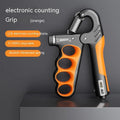 Electronic counter spring grip fitness trainer in orange, red or grey colour