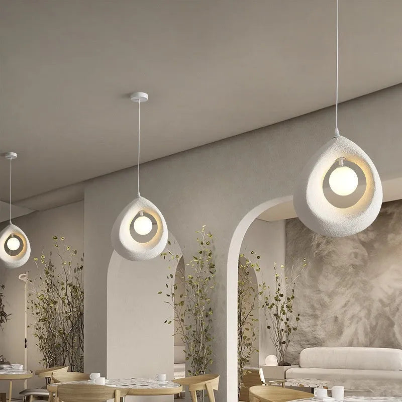 Sili Style retro restaurant bar chandelier with milky white 32cm lampshade
